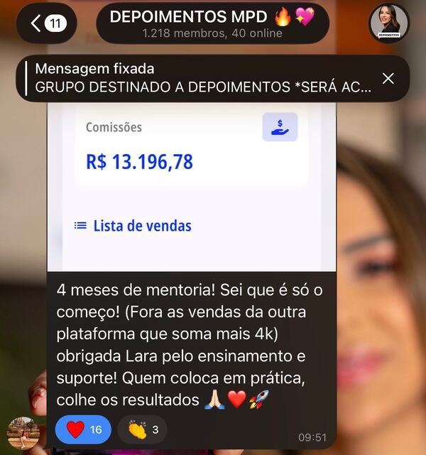 Print do resultado da aluna Aluna MPD